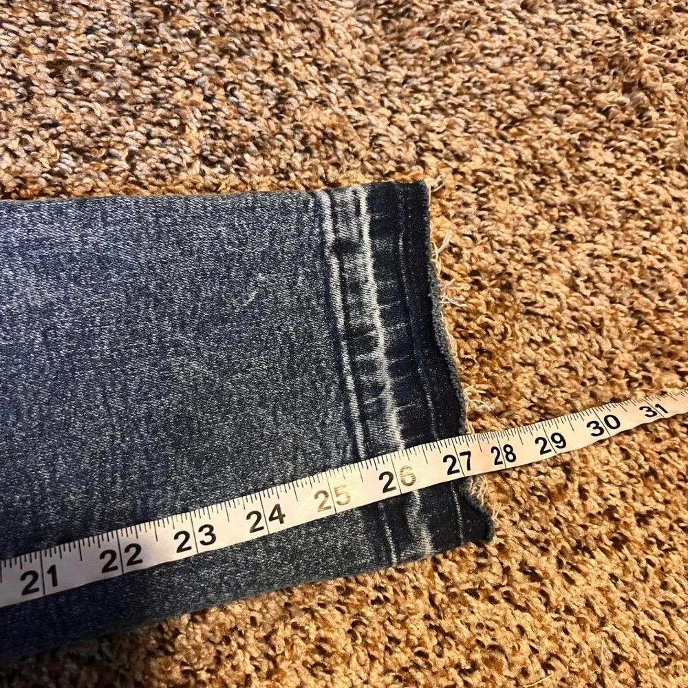 ANA High Rise Straight Jeans Women's Size 4 Distressed Wash Frayed‎ Hem